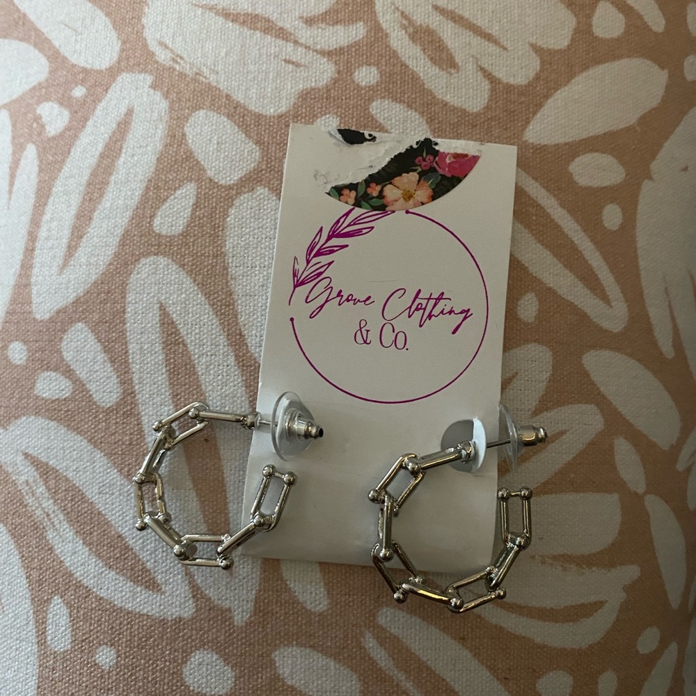 Silver Link Earrings